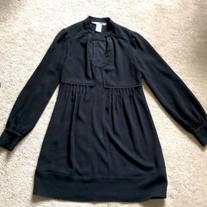 Diane von Furstenberg dress size 0 black long sleeve